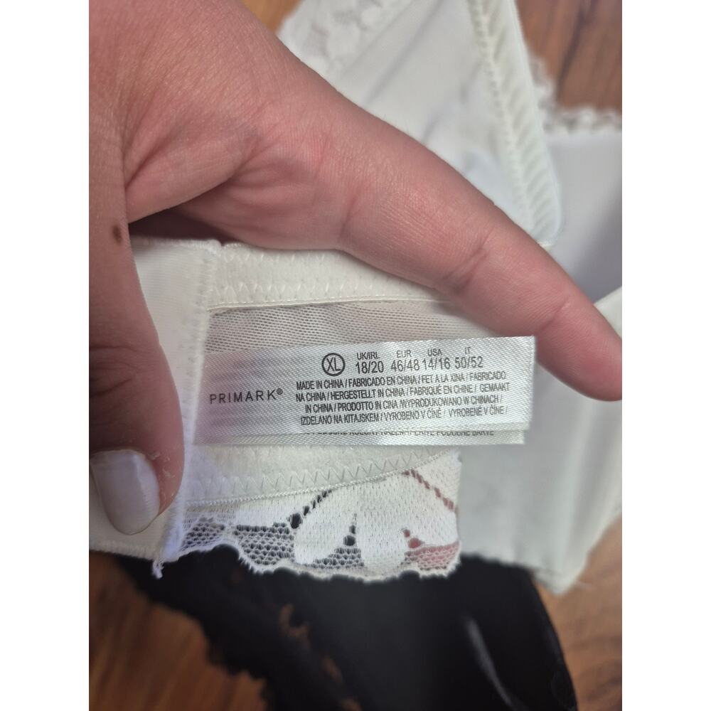 Lot of 2 Primark Strapless Bras Black White Lace Wireless Size XL 18/20 8296 - Picture 6 of 10